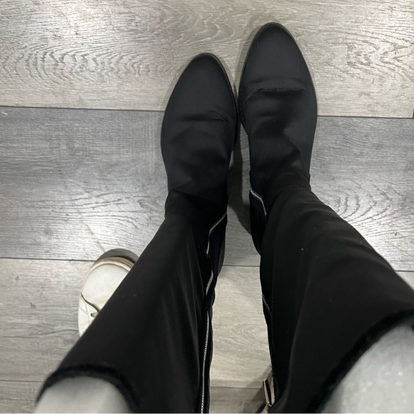 Donald J Pliner 7.5 Tall Textile Zipper OverTheKnee BLK Boots w leather soles - Picture 16 of 16